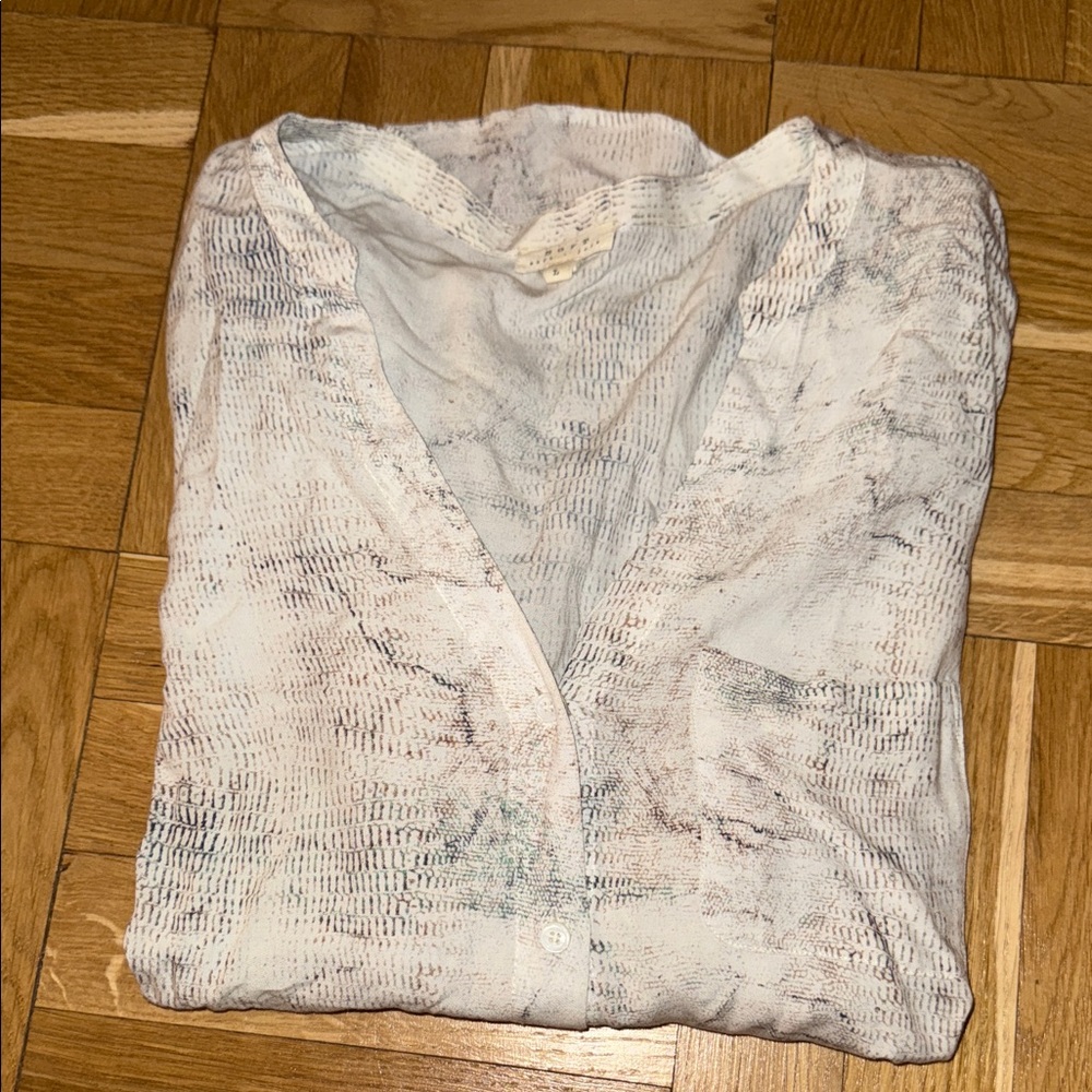 Soft Joie White Textured Blouse